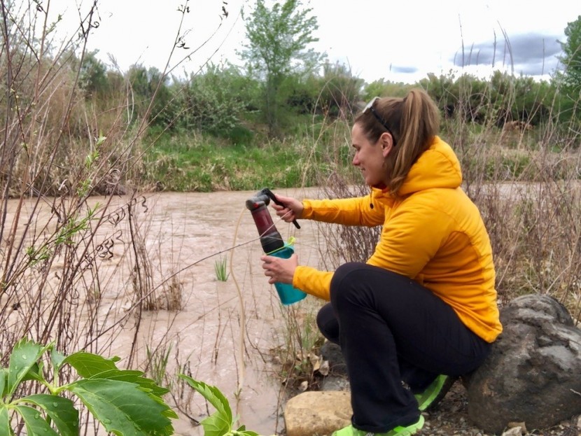 msr guardian purifier - pumping purified water into a wide-mouth nalgene works well.