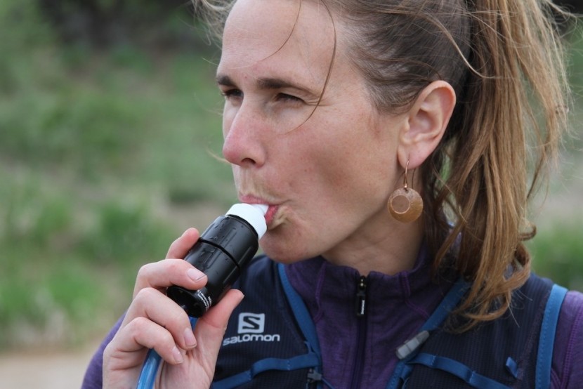 sawyer micro squeeze - in-line, it's pretty hard to drink from. it's probably a function we...