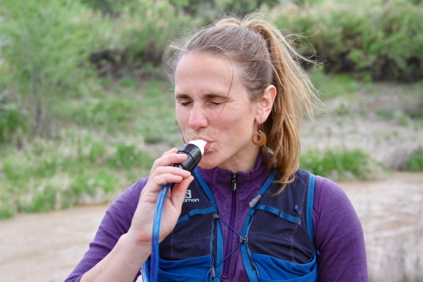 backpacking water filter - sucking can be a pain when using some filtration systems in-line...