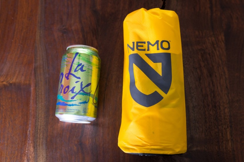 nemo tensor insulated - this pad packs down relatively small for its massive inflated size.