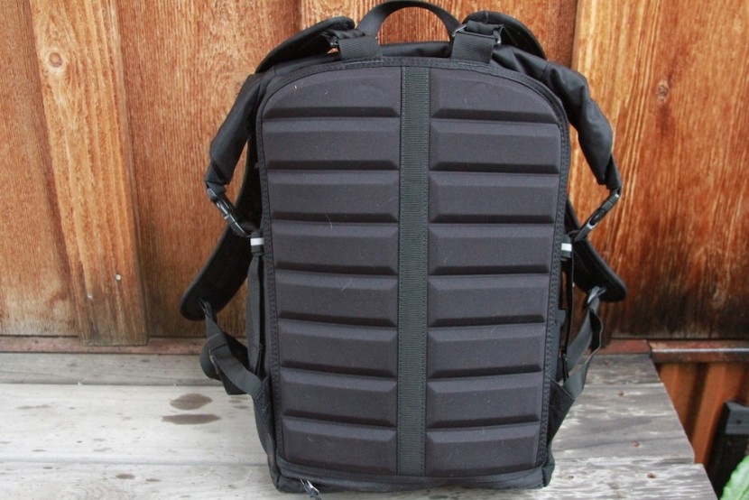 thule pack 'n pedal commuter - a look at the breathable and ample cushioning on the back pad.