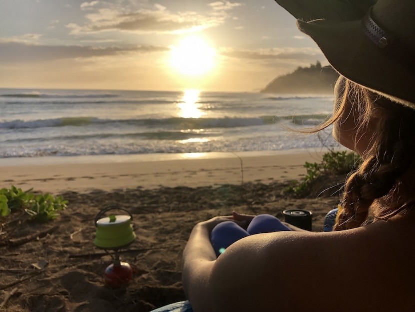 sea to summit x set 32 - enjoying the sunlight coming over the water on a warm spring morning...