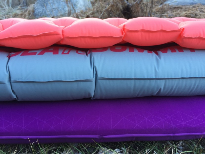 sea to summit ether light xt insulated for women - three of the sea to summit mats we've tested. from bottom to top:...
