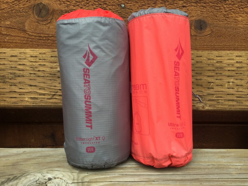 sea to summit's ether light xt (left) and ultralight insulated...