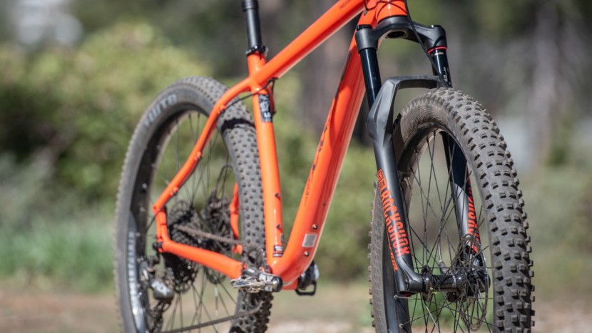 hardtail mountain bike - the 27.5"+ tires on the salsa timberjack.