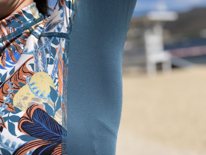 patagonia micro swell for women - no seams in the armpits is what makes this shirt have "rash guard...