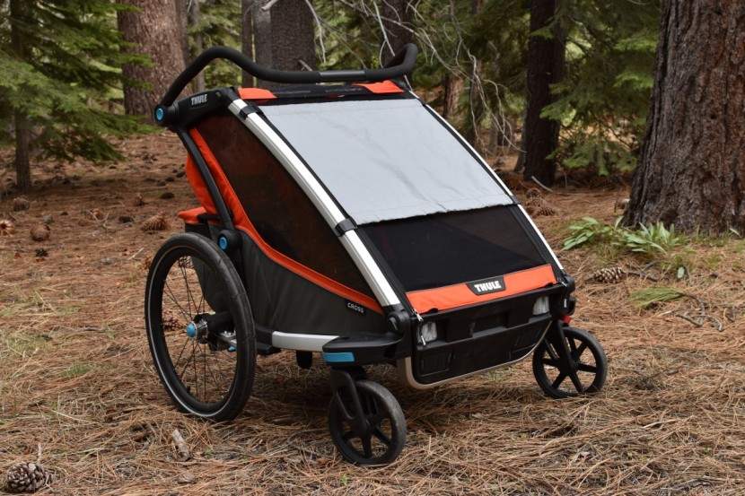 bike trailer - the larger size sunshade keeps kids plenty protected from the sun...