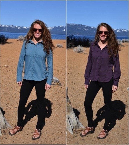 columbia silver ridge lite long sleeve for women - the rei sahara (left) in size xs and the columbia silver ridge lite...