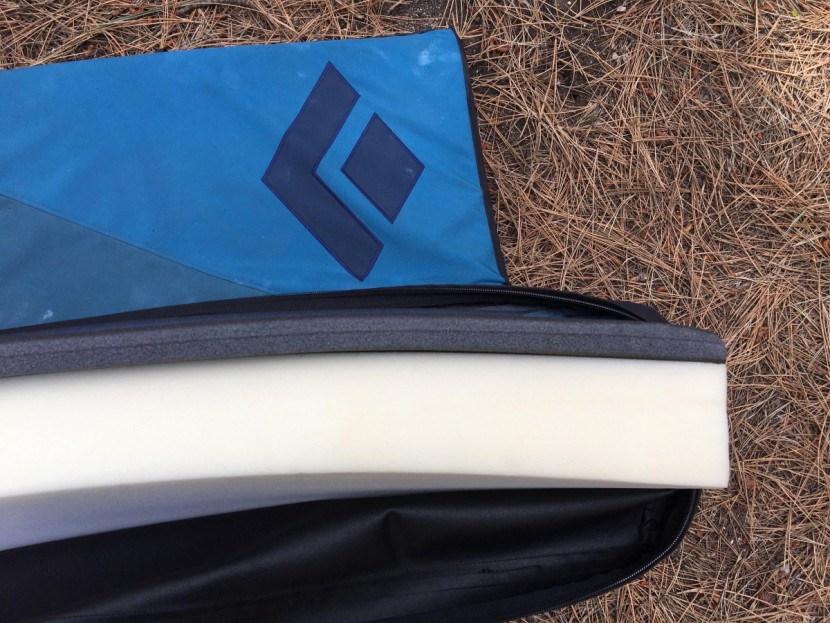 black diamond drop zone - the drop zone uses a top layer of closed cell foam (black) and open...