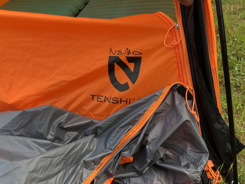 nemo tenshi - this photo shows the zipper that attaches the vestibule to the tent...