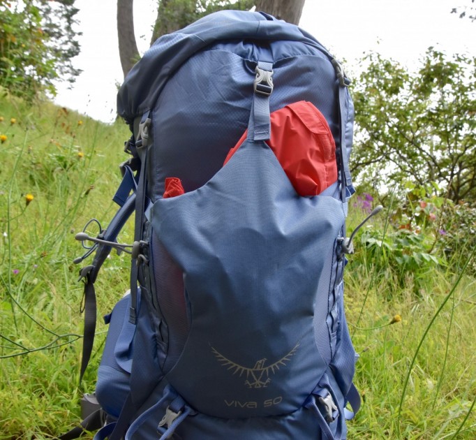 osprey viva 50 - the rear pocket is a great feature on this pack. it has stretchy...