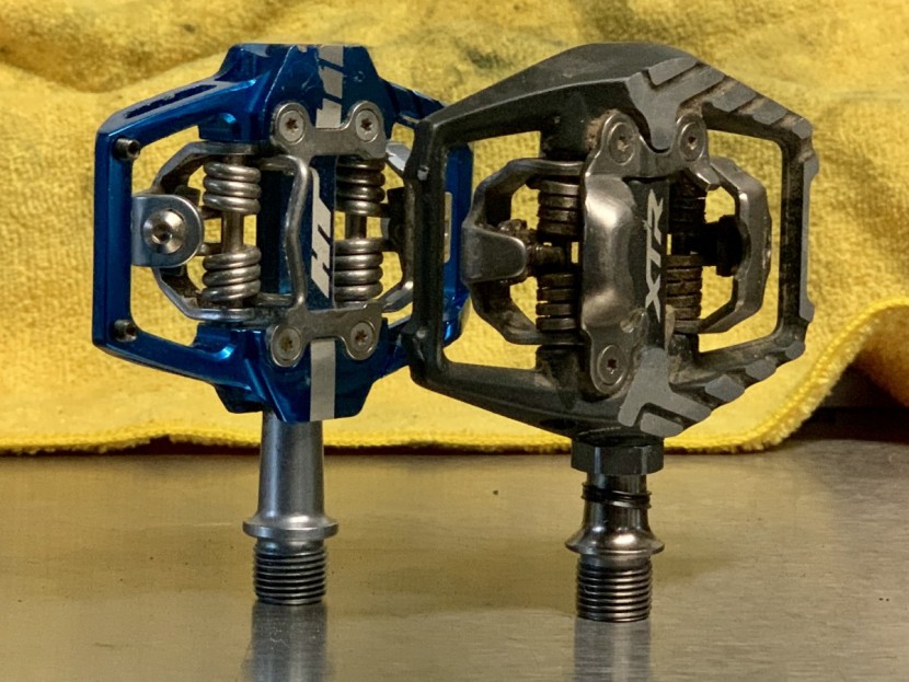 shimano xtr m9120 trail - the xtr pedal has more machined flat area but this doesn't equal...
