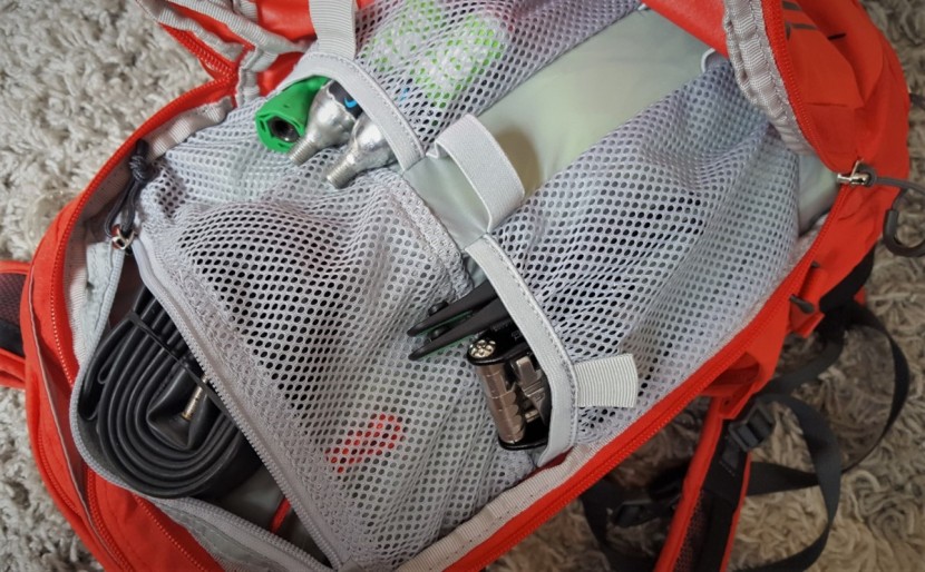 hydration pack - the syncro's smaller gear compartment has plenty of organization for...