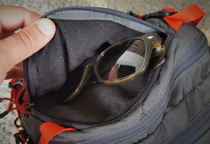 the top fleece-lined pocket is a nice touch for keeping glasses or...