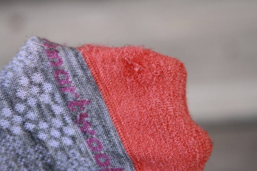 running socks - here we see the beginnings of a small hole, just after 30 miles of...