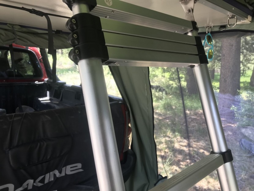 rooftop tent - the telescoping ladder design is the easiest to use and adjust to...