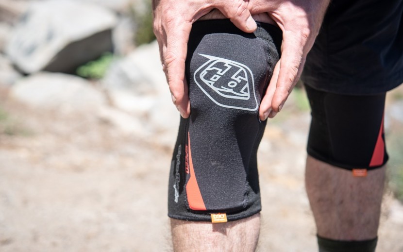 troy lee designs speed knee sleeve - the protective patch is small and made of soft foam.