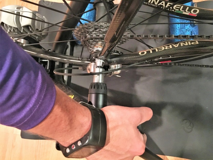saris fluid 2 - just swap out your skewer for cycleops' skewer with rounded nuts...