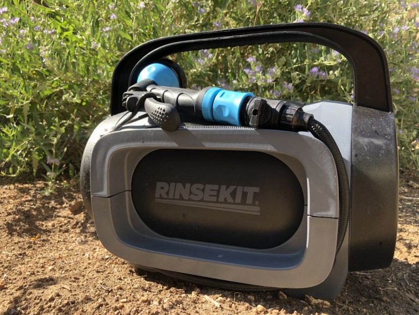 camping shower - the rinsekit pod sure is handy to use, but its 1.75 gallon capacity...