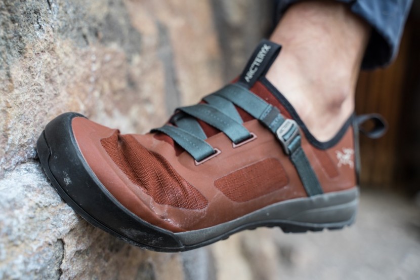 arc'teryx arakys - the flop factor doesn't help these shoes edge well.