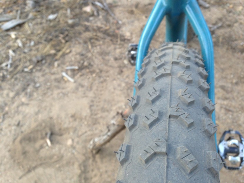 continental mountain king protection 2.6 - braking bite is mediocre, the center lugs are not siped and are...