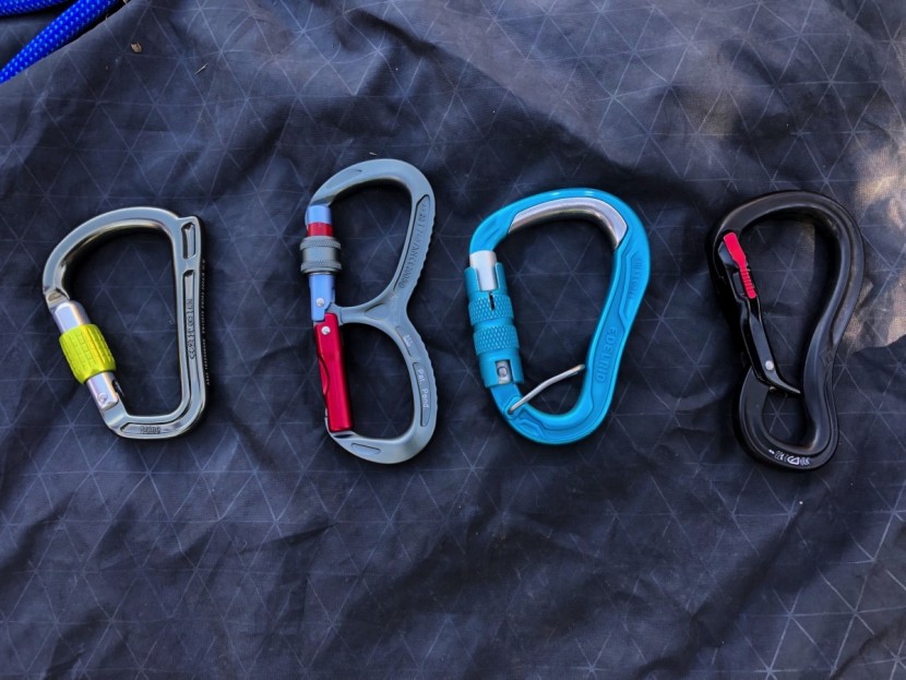 locking carabiner - four of the belay specific anti-crossloading 'biners we tested for...