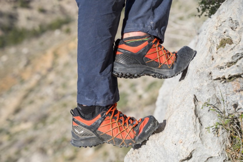 salewa wildfire - here we appreciated the extra friction on slippery limestone while...