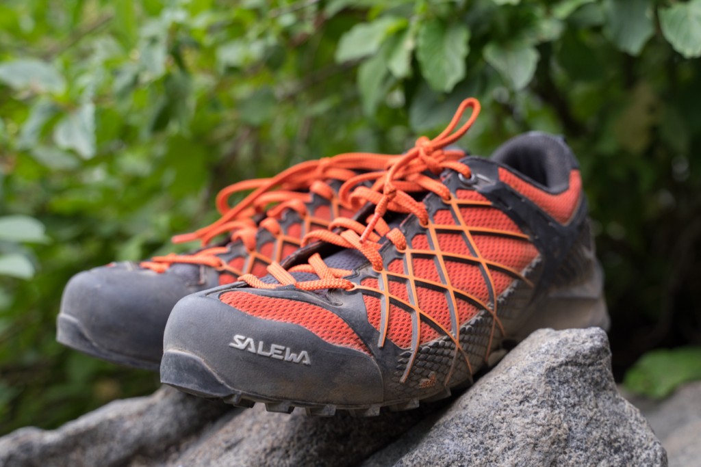 salewa wildfire - these are the only shoes we've tested with a plastic exoskeleton...