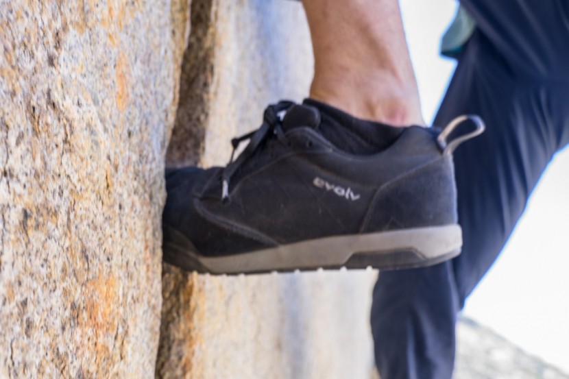 evolv rebel - these low volume shoes are great for crack climbing, but we worry...