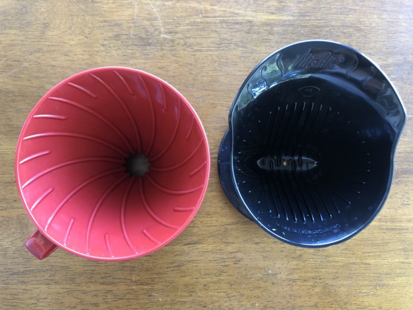 melitta 1-cup pour-over - the drastic difference in design between the hario v60 and the...