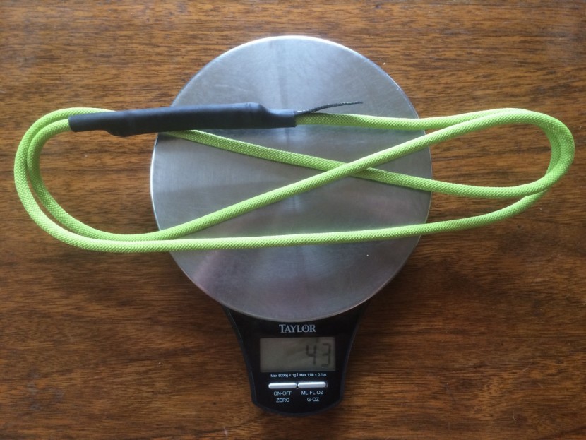 edelrid aramid cord sling - this cord sling weighs 43g, as you can see here, slightly more than...
