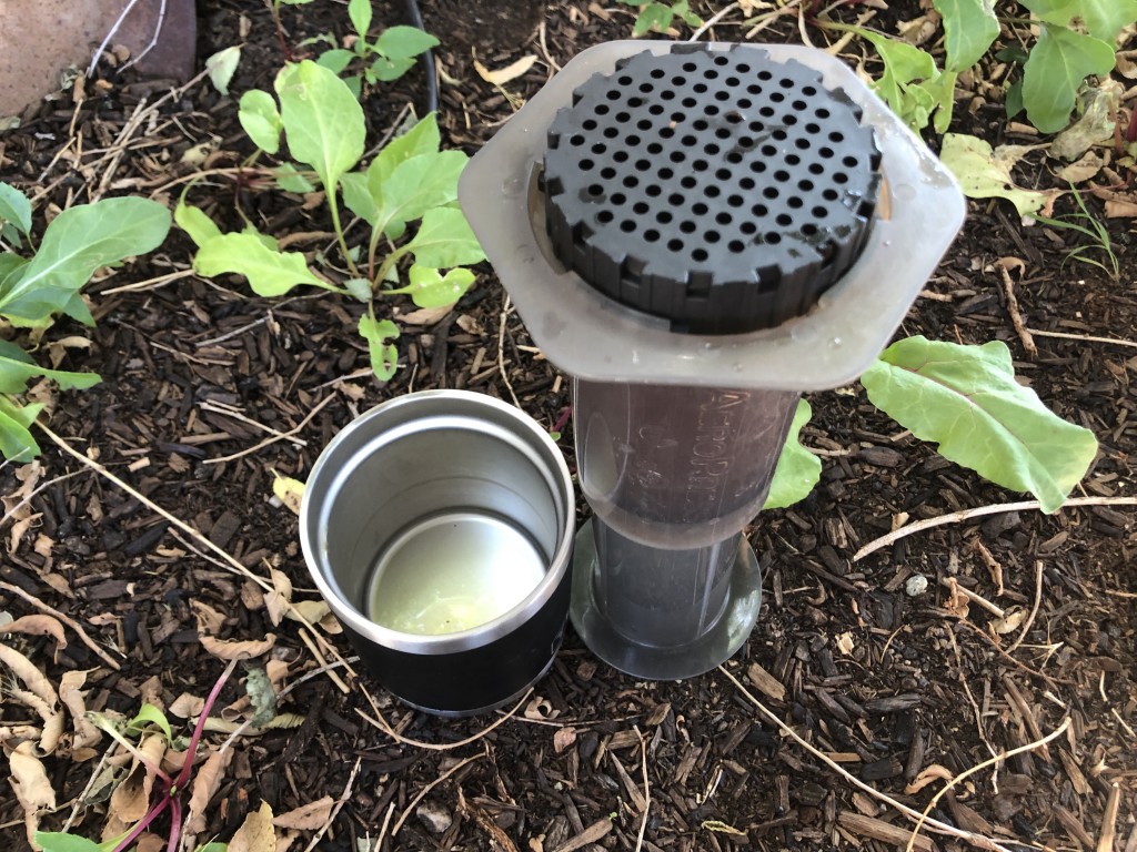 aeropress coffee maker - you can brew with the aeropress in many different ways - here it's...