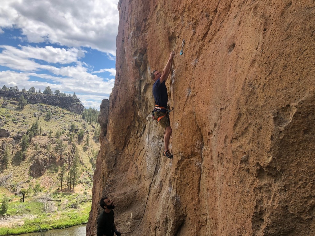 trango phase quickdraw - clipping the rope into the trango phase while leading a sport bolted...