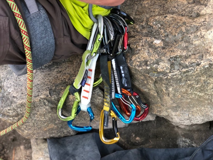 quickdraw - a wide selection of different quickdraws ready to be hung on the...