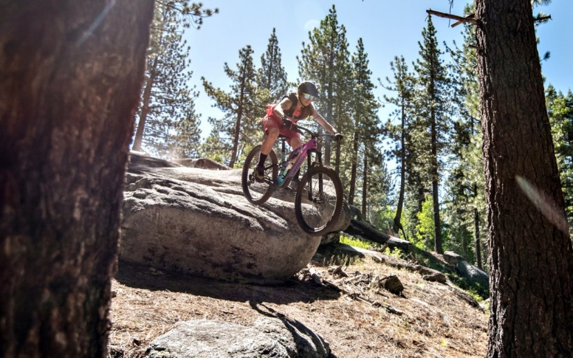 specialized stumpjumper comp carbon 27.5 12-speed for women - the stumpy isn't scared to send it.