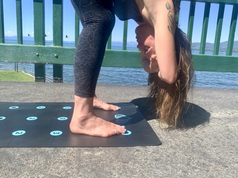 yoga mat - it is easy to align your feet and hands on mats with alignment grids...