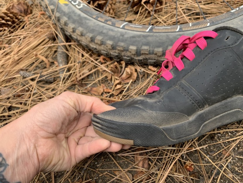bontrager flatline for women - even though the toe is reinforced plastic we could still easily...