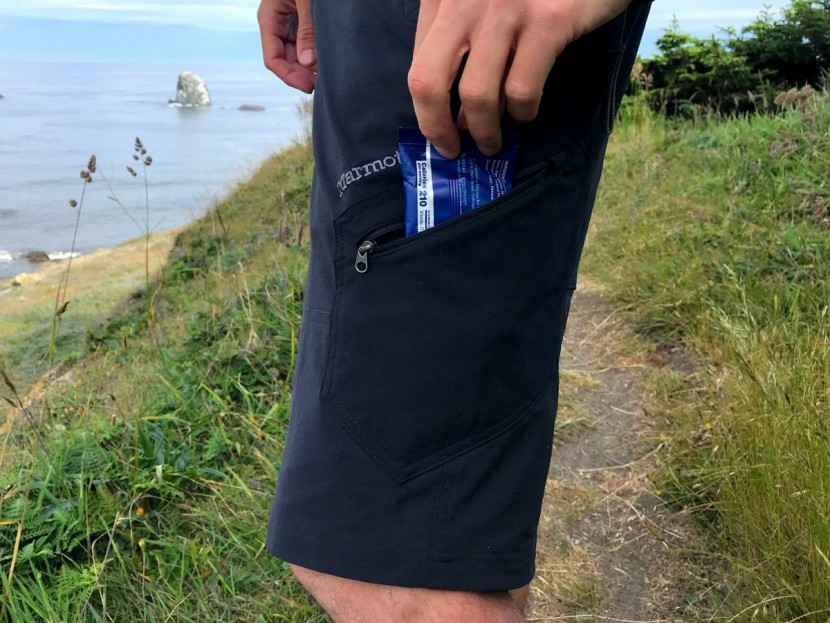 marmot limantour short - the side pocket has an angled zipper for easier access and could...