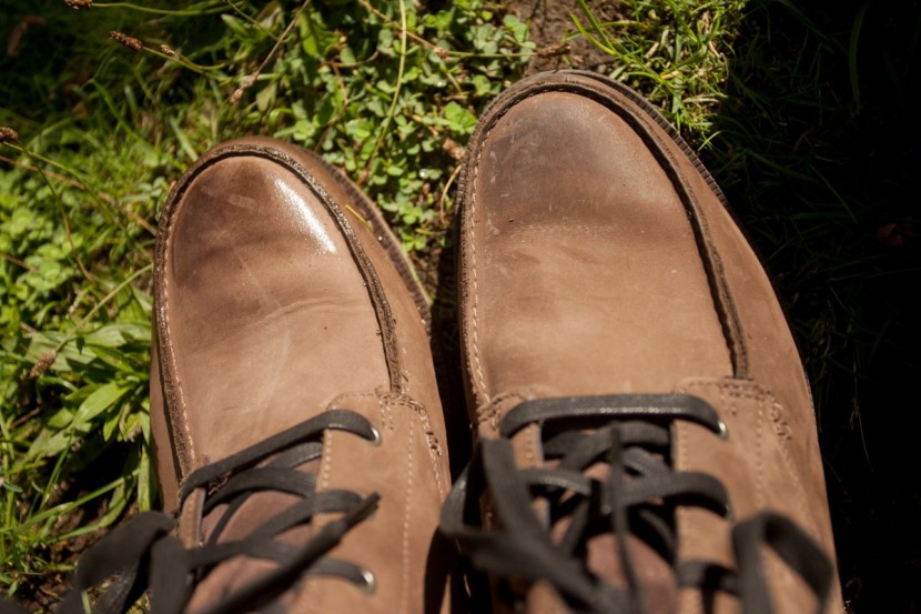 sorel madson moc toe - the boot on the left is wet, the one on the right is dry. thanks to...