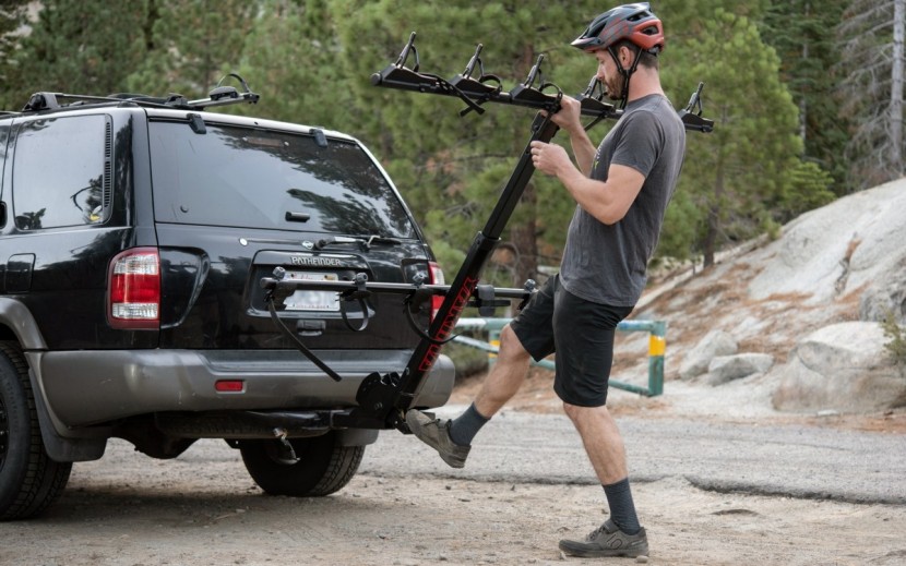 yakima hangover - the tilt-down mechanism is accessed by a pedal.