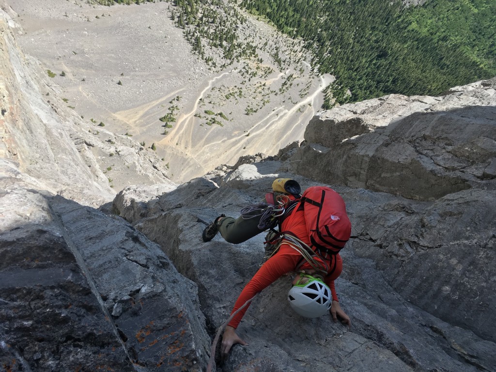 the north face route rocket - the streamlined design doesn't hinder climbing movement.