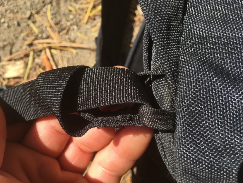 black diamond bullet - the simple girth hitched hip belt attachment.