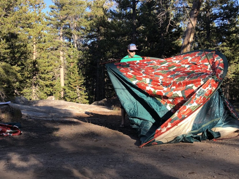 the north face homestead super dome 4 - this look is a mix of keen concentration and confounded frustration...