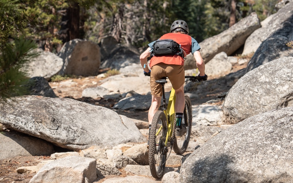 mountain bike hip pack - when bouncing up a technical climb, a hip pack should remain stable...