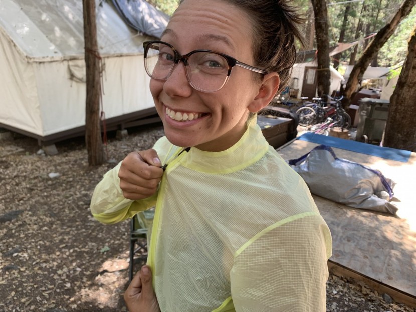 arc'teryx cita sl for women - zipping up the sturdy collar of the hoodless cita sl