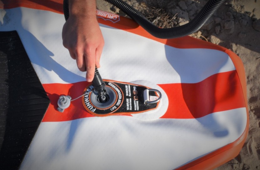 the pump hose and air valve have a universal style attachment.