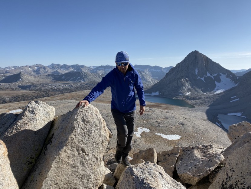outdoor research ferrosi grid - climbing up an exposed ridge in the backcountry is where the or...