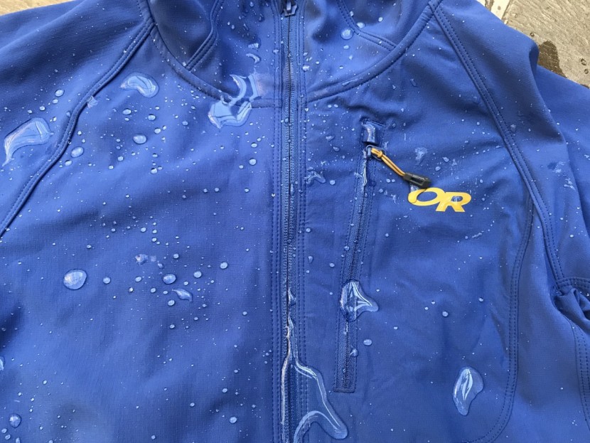 outdoor research ferrosi grid - the shell fabric shed water pretty well, and this jacket does a good...