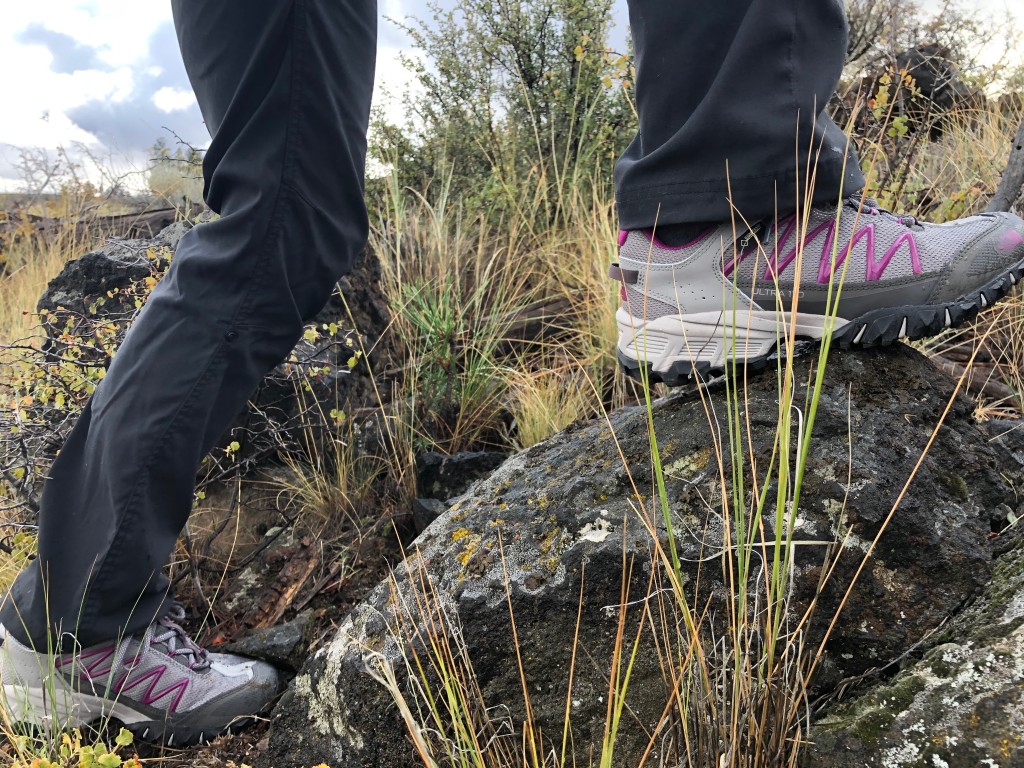 the north face ultra 110 gtx for women - wet rocks make great testing ground.