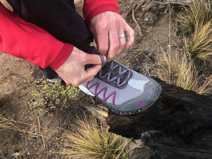 the north face ultra 110 gtx for women - cord loop eyelets and single stitch on the toe leather may be weak...